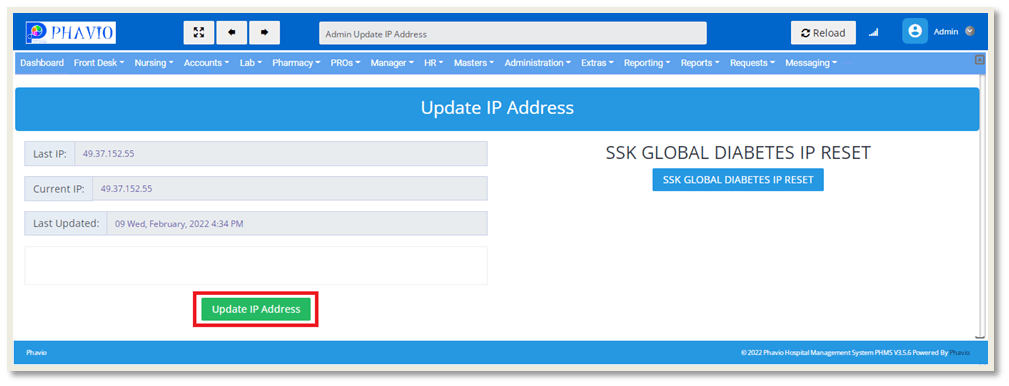 Update IP Address