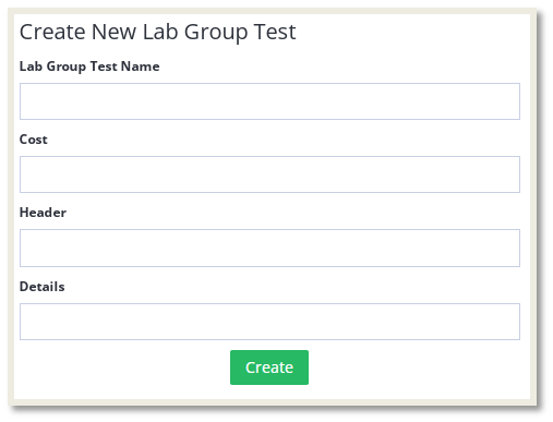 Create New Lab Group Test