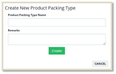 Create Packing Type