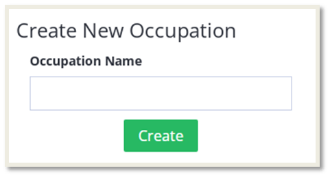 Create New Occupation