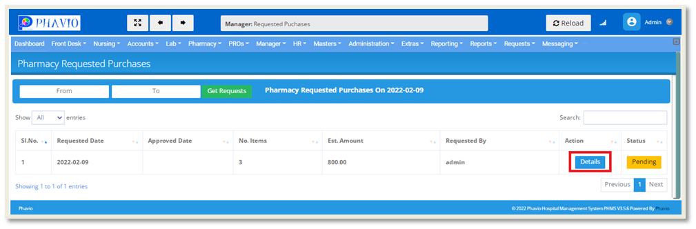 Pharmacy Requested Purchases
