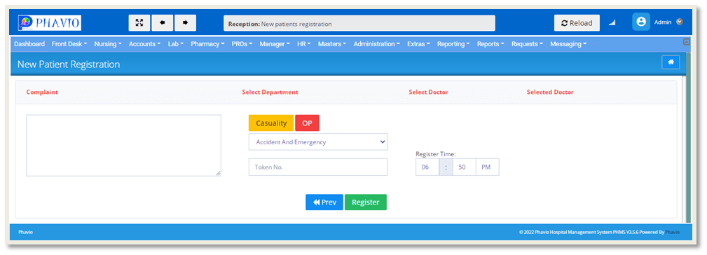 old patient registration
