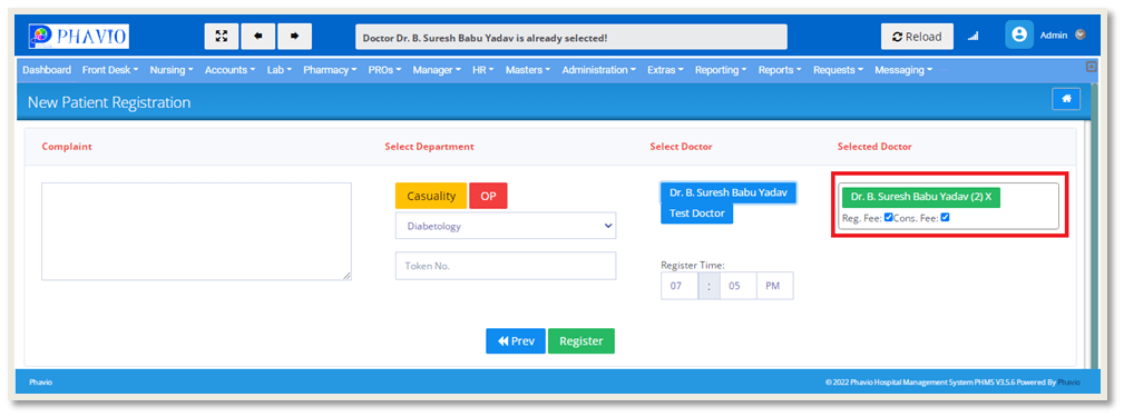old patient registration