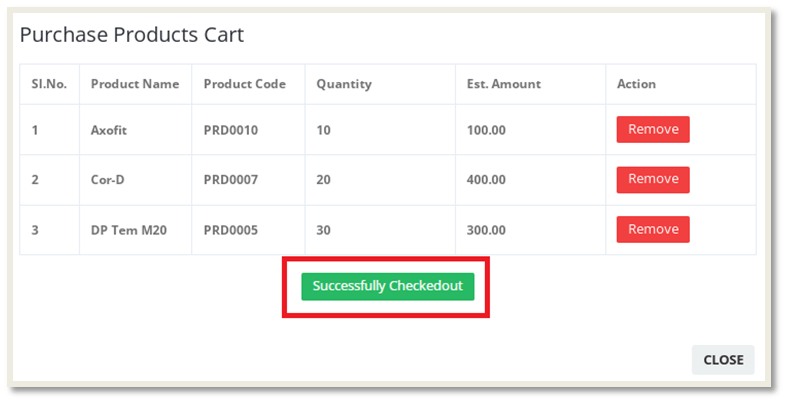 Purchase Products List
