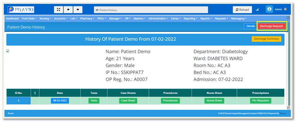 Discharge Requests